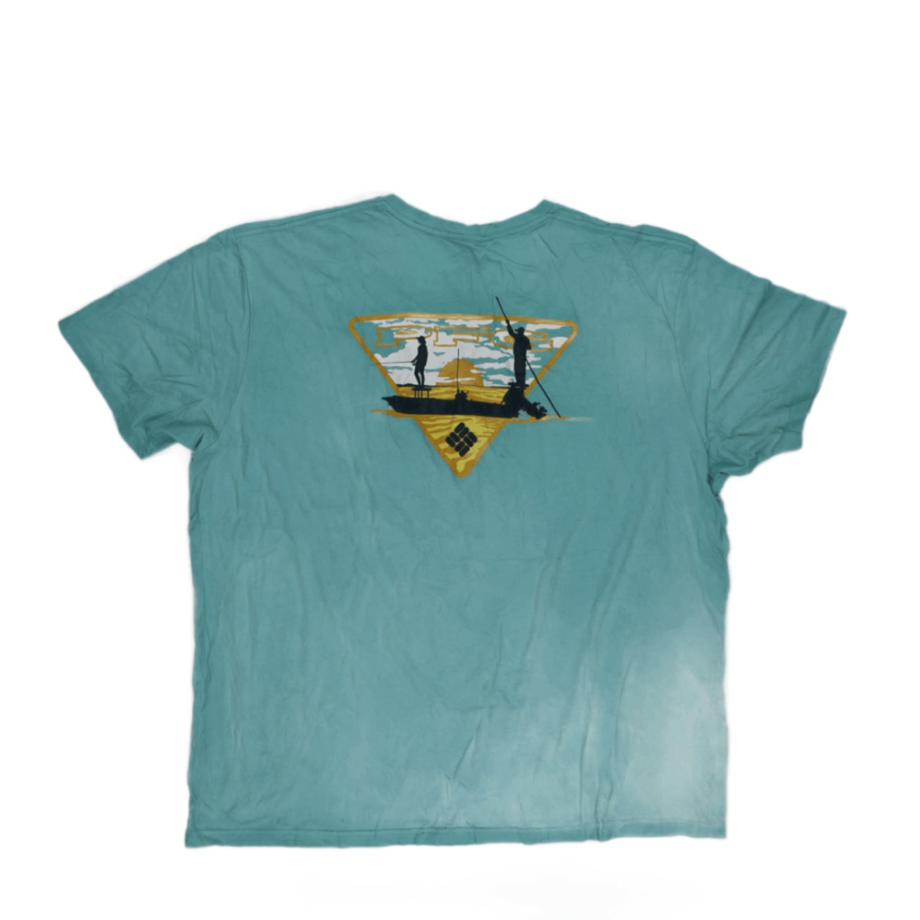 Columbia PFG Outdoor T-Shirt Teal XXL Cotton Crew Neck