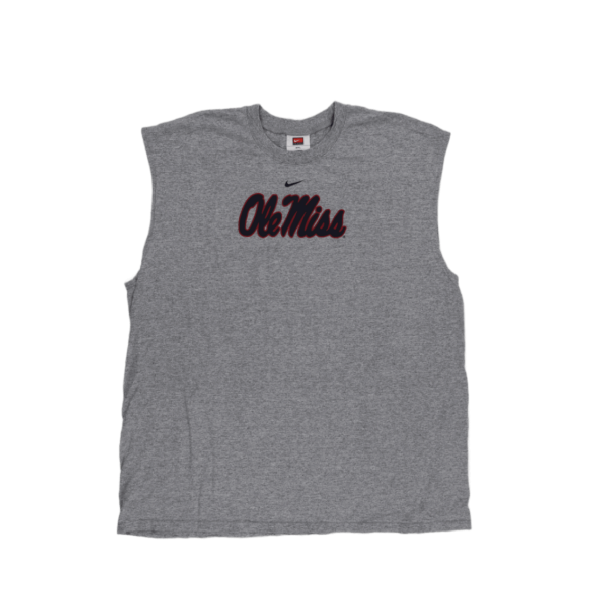 Nike Ole Miss Grey Sleeveless T-Shirt 2XL Cotton Men's Clothing