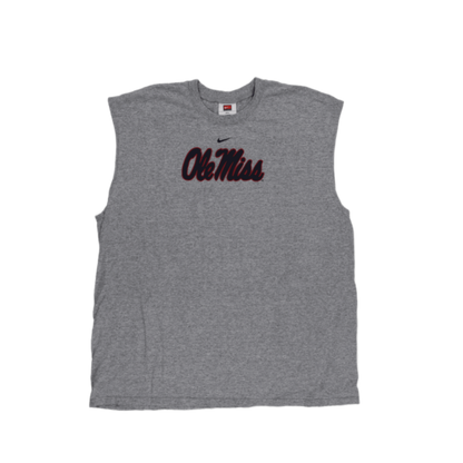 Nike Ole Miss Grey Sleeveless T-Shirt 2XL Cotton Men's Clothing