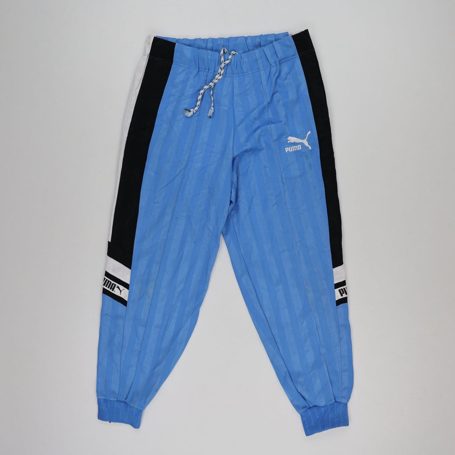 PUMA Vintage Blue Track Pants Men Medium Polyester Blend 76 Inseam