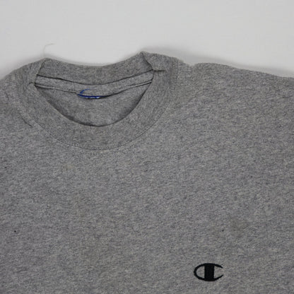 Champion Grey Oversized T-Shirt XL Cotton Crewneck for Men