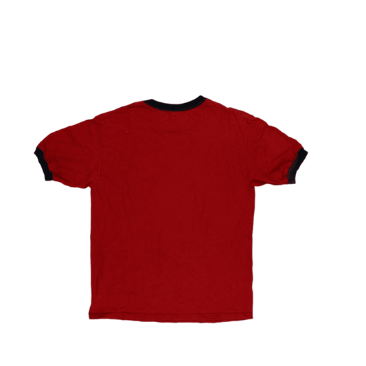 Champion Vintage Red Ringer T-Shirt Large 100 Percent Cotton Crew Neck Men's Clothing