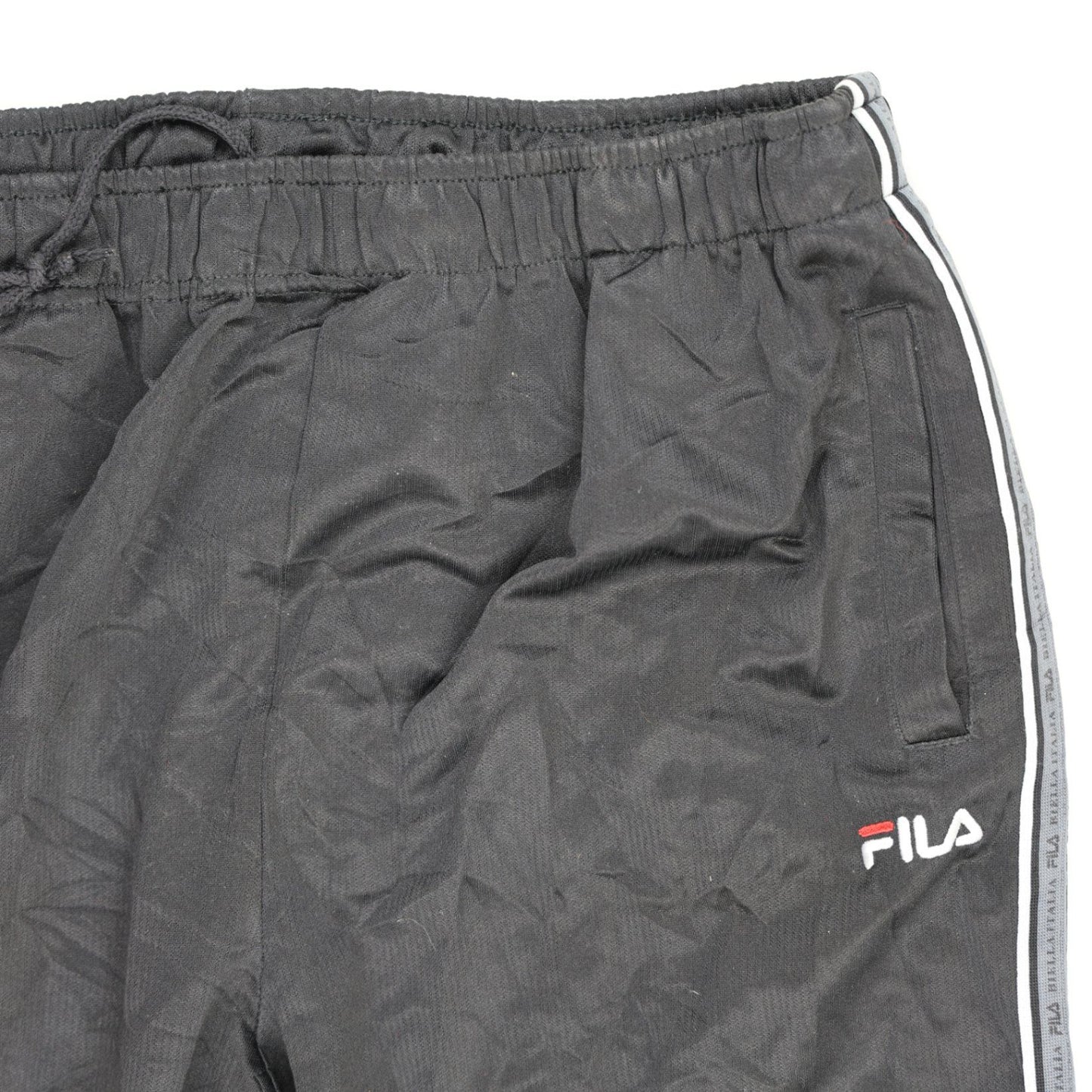 Fila Black Track Pants Large 76 cm Inseam 38 cm Waist Polyester Mens Clothing