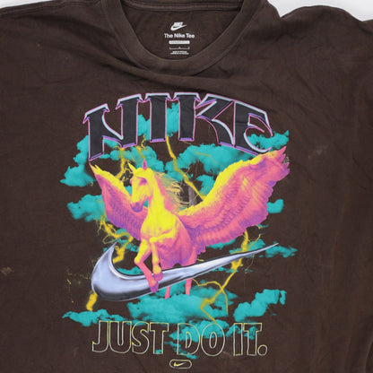 Nike Pegasus Graphic Brown T-Shirt Unisex XL Cotton Vintage Crew Neck