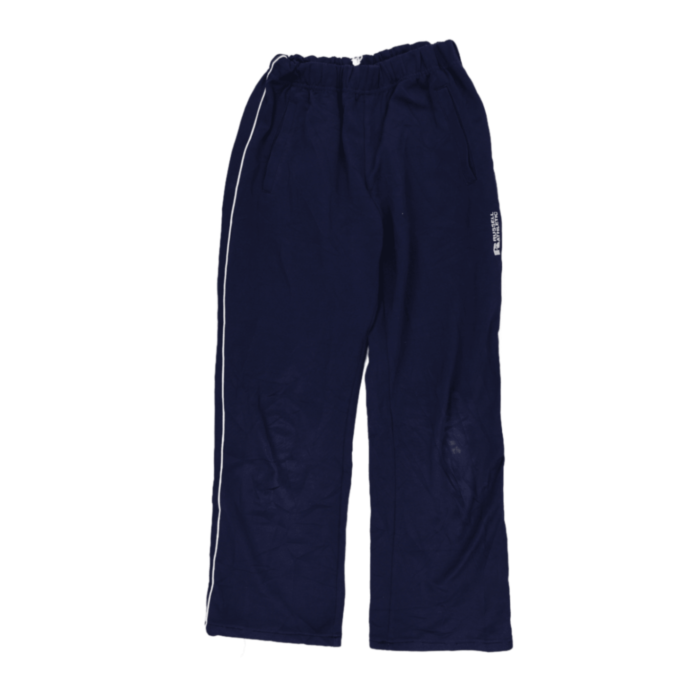 Russell Athletic Navy Blue Track Trousers Large Polyester Cotton Blend