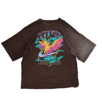 Nike Pegasus Graphic Brown T-Shirt Unisex XL Cotton Vintage Crew Neck