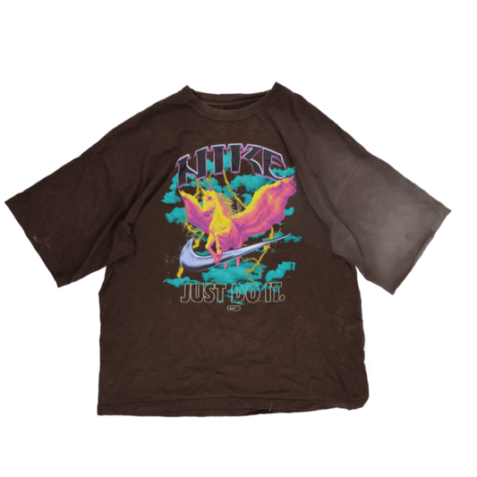 Nike Pegasus Graphic Brown T-Shirt Unisex XL Cotton Vintage Crew Neck