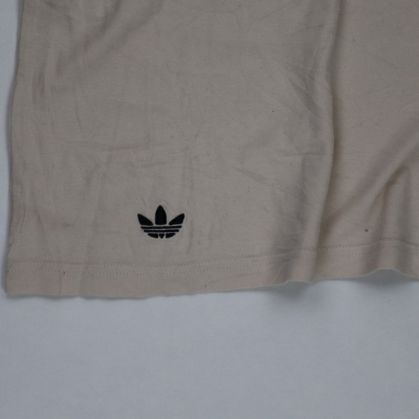 adidas Vintage Beige Oversized T-Shirt Unisex Size L Cotton Crew Neck
