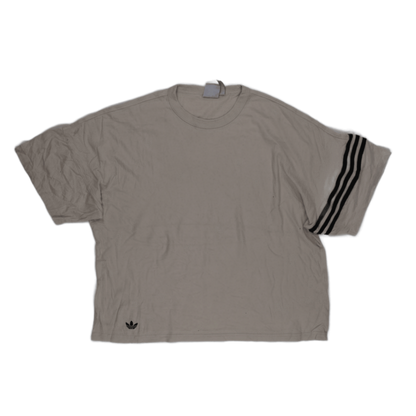 adidas Vintage Beige Oversized T-Shirt Unisex Size L Cotton Crew Neck
