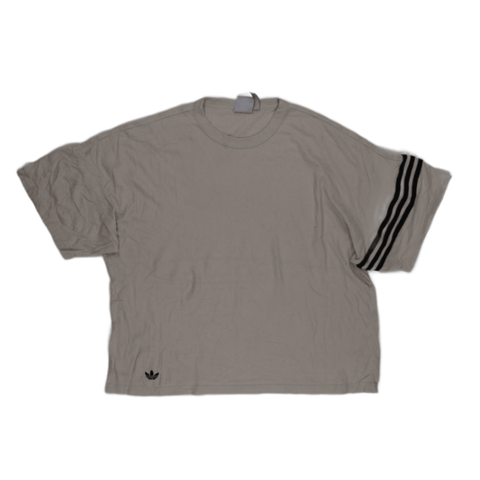 adidas Vintage Beige Oversized T-Shirt Unisex Size L Cotton Crew Neck