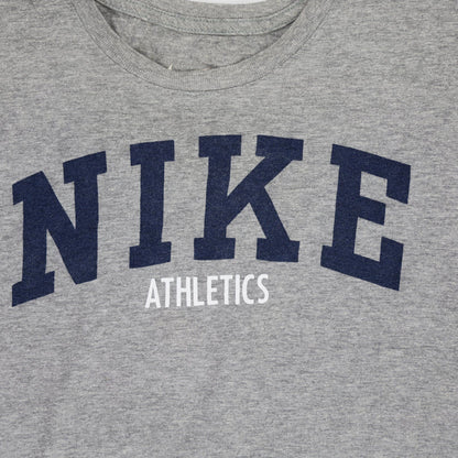 Nike Athletics Grey Cotton Athletic T-Shirt Unisex Size Small