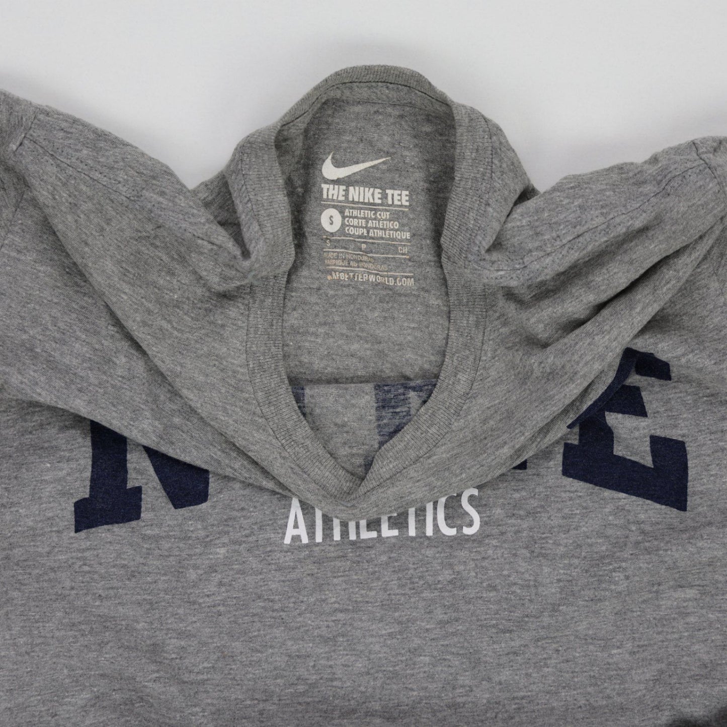 Nike Athletics Grey Cotton Athletic T-Shirt Unisex Size Small