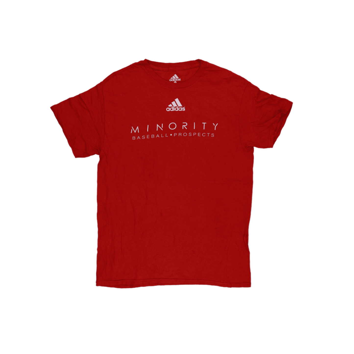 adidas Minority Baseball Prospects Red T-Shirt Mens Size M Cotton Crew Neck Casual