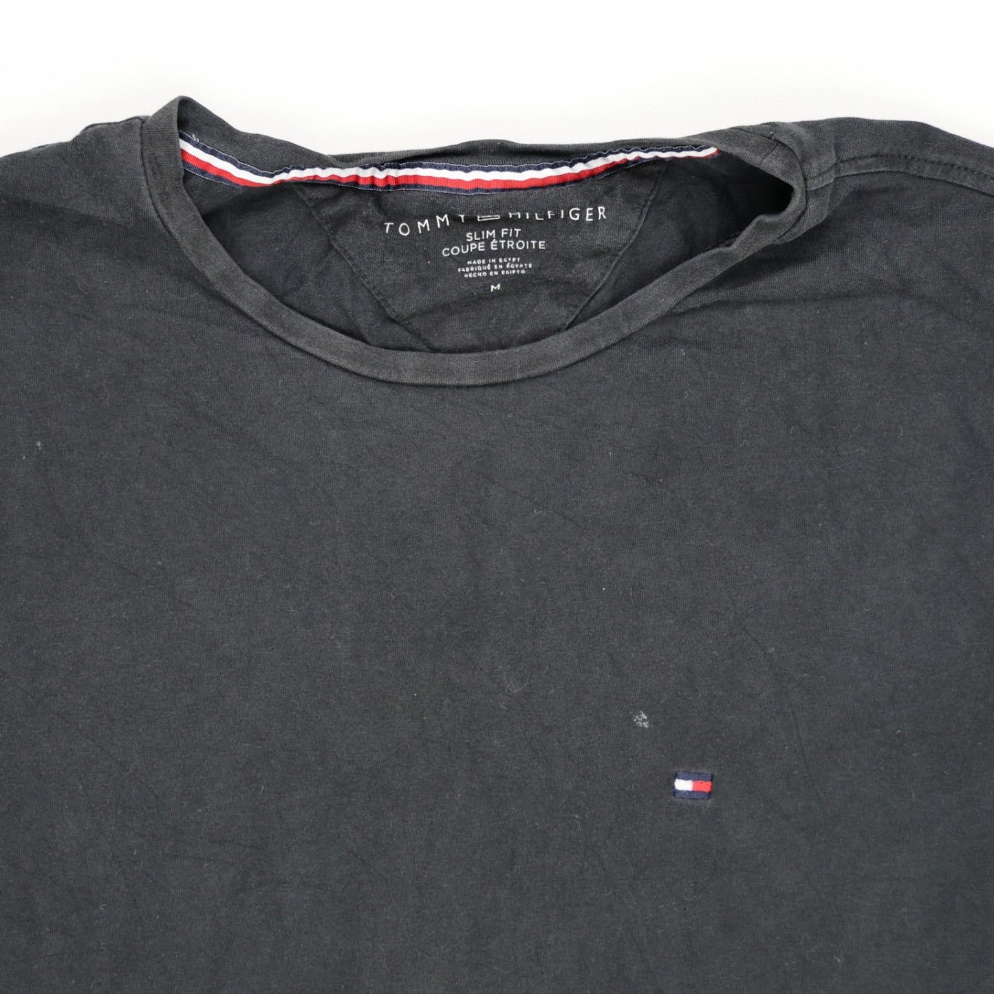 Tommy Hilfiger Slim Fit Black T-Shirt for Men Size Medium Cotton Crew Neck