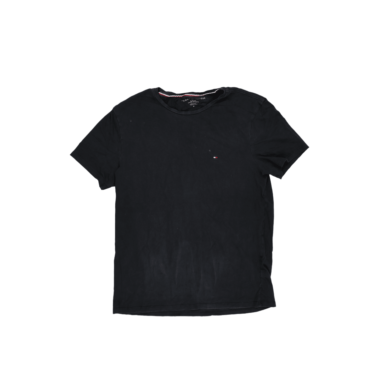 Tommy Hilfiger Slim Fit Black T-Shirt for Men Size Medium Cotton Crew Neck