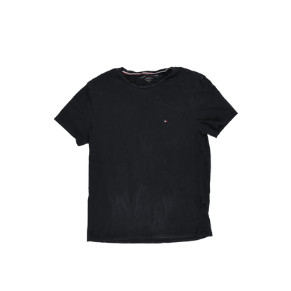 Tommy Hilfiger Slim Fit Black T-Shirt for Men Size Medium Cotton Crew Neck
