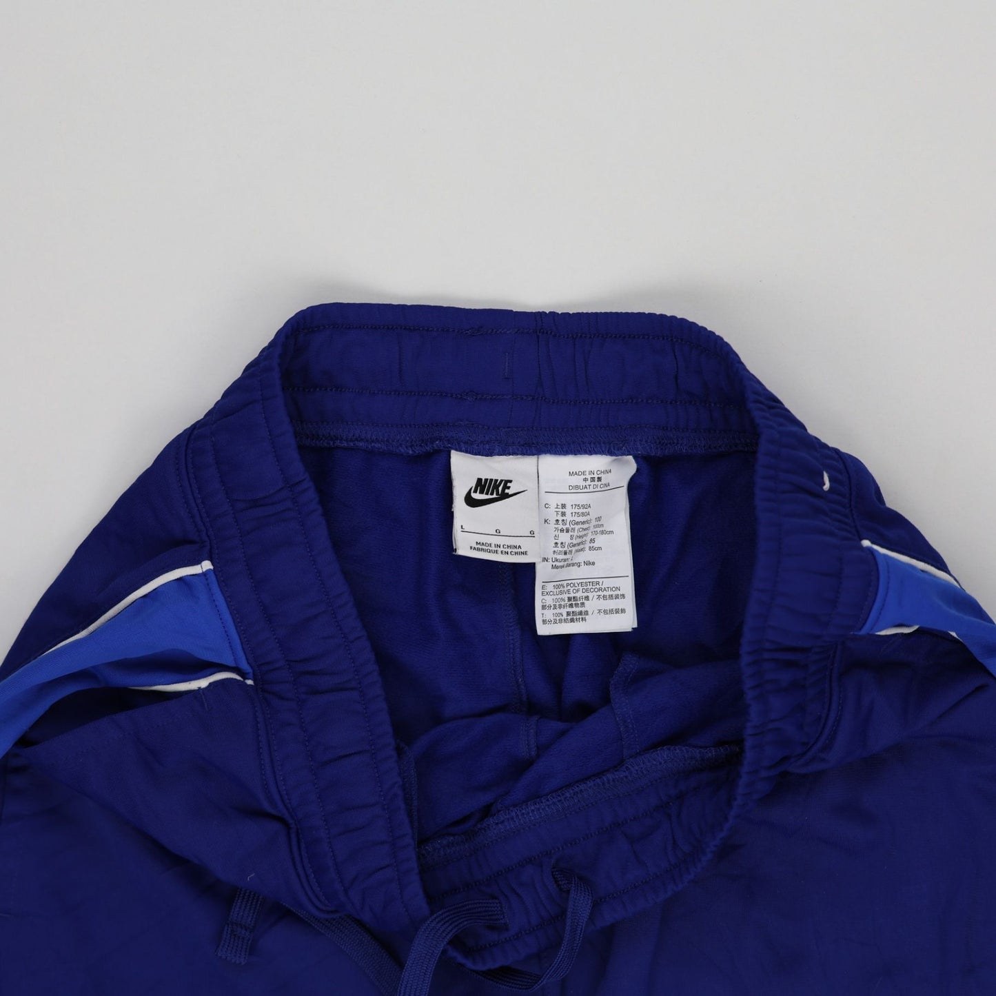Nike Royal Blue Track Pants Large Polyester 77 cm Inseam 42 cm Waist