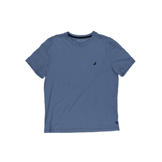 Nautica Men's Blue Cotton T-Shirt Size M Round Neck Casual