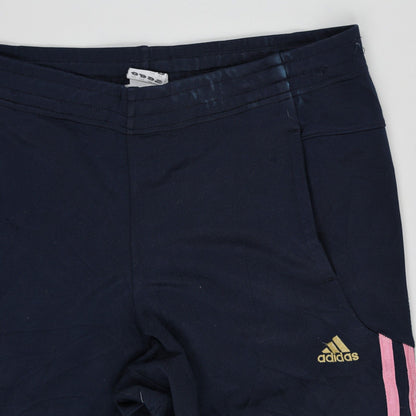 adidas Women's Sports Trousers Navy Blue Pink Stripe Size Small Cotton Blend