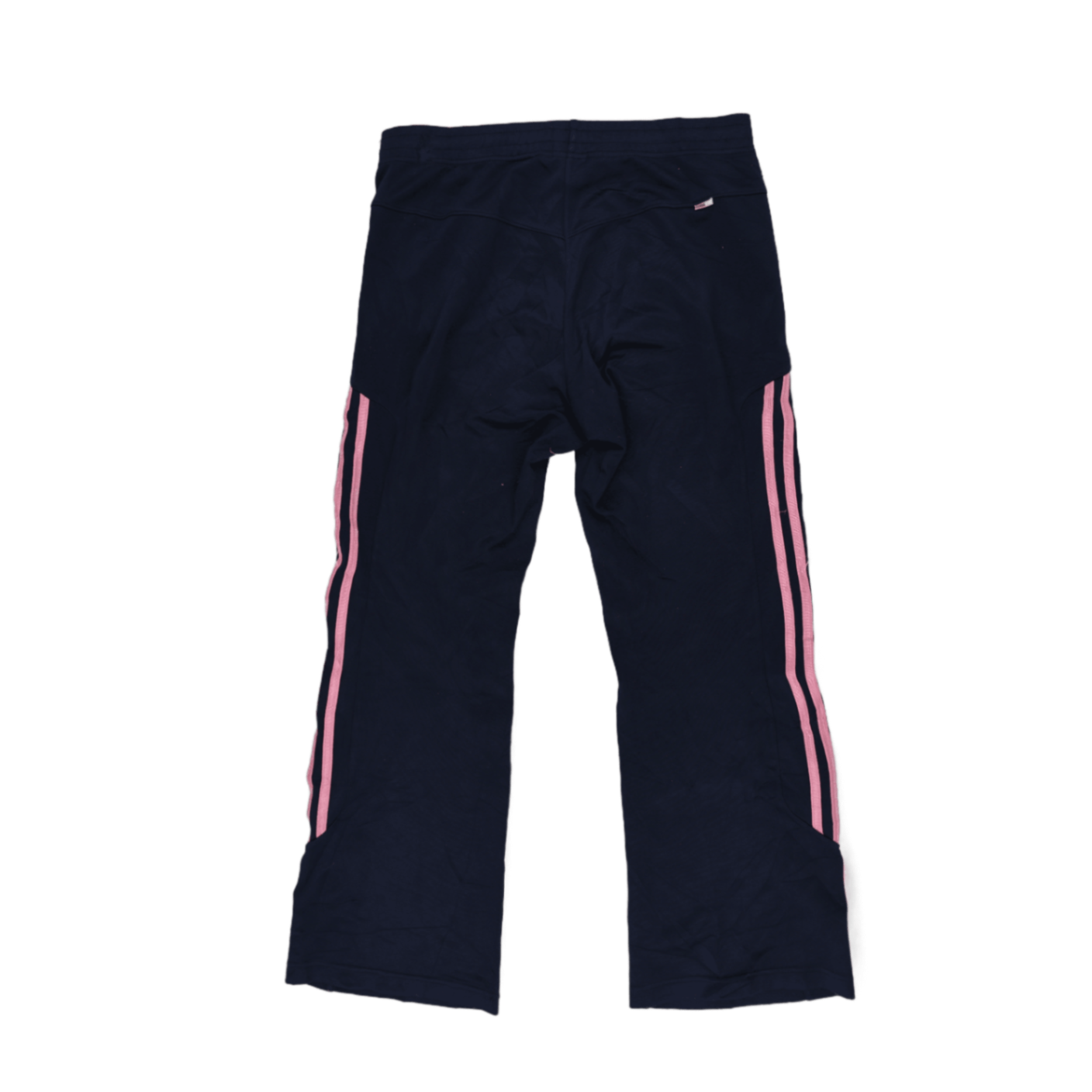 adidas Women's Sports Trousers Navy Blue Pink Stripe Size Small Cotton Blend
