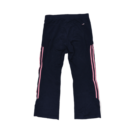 adidas Women's Sports Trousers Navy Blue Pink Stripe Size Small Cotton Blend