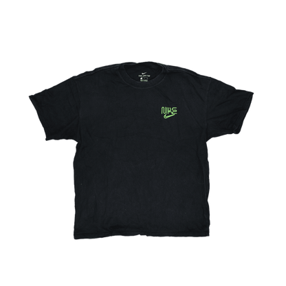 Nike Vintage Neon Logo Black Graphic Tee Unisex Large Cotton Crew Neck T-Shirt