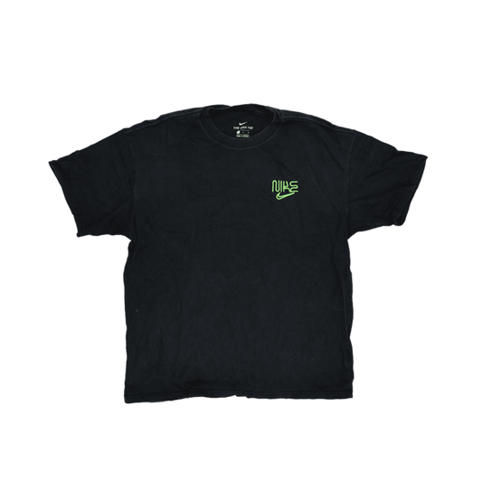 Nike Vintage Neon Logo Black Graphic Tee Unisex Large Cotton Crew Neck T-Shirt