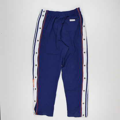 Adidas Originals Vintage Blue Popper Track Pants Medium Polyester Cotton Blend