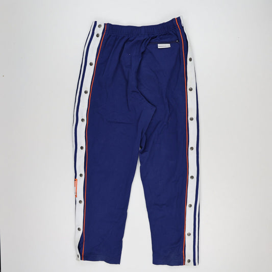 Adidas Originals Vintage Blue Popper Track Pants Medium Polyester Cotton Blend