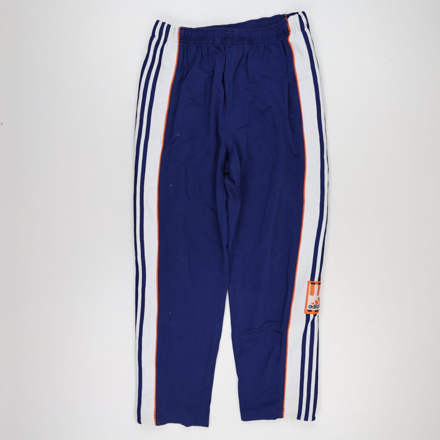 Adidas Originals Vintage Blue Popper Track Pants Medium Polyester Cotton Blend