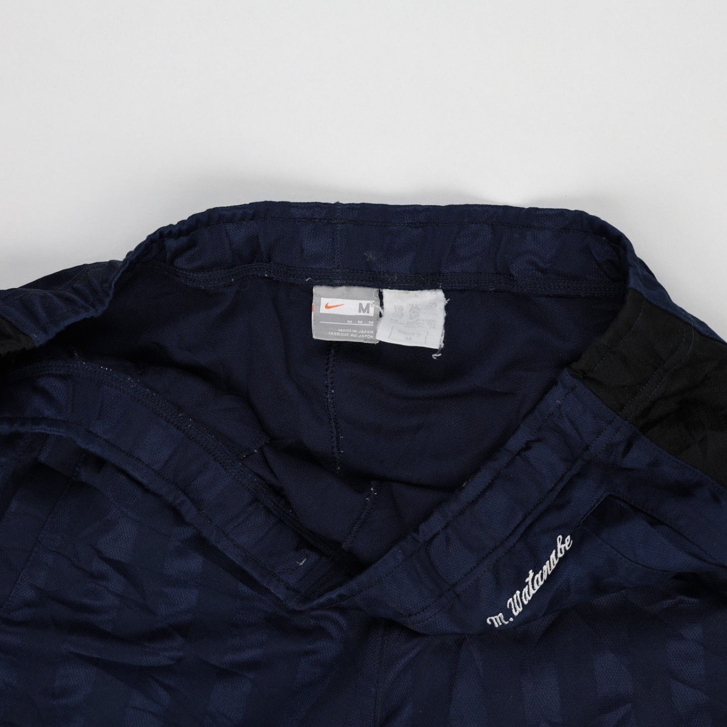 Nike M Watanabe Vintage Track Pants Blue Black Size M Polyester Blend 74cm Inseam 84cm Waist