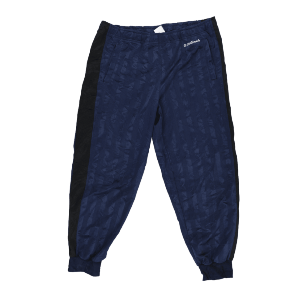 Nike M Watanabe Vintage Track Pants Blue Black Size M Polyester Blend 74cm Inseam 84cm Waist