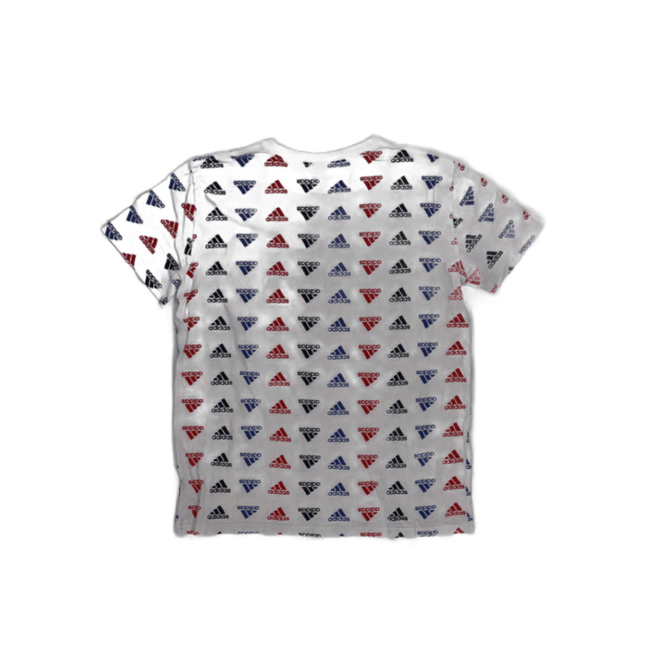 Adidas White Multicolour Logo Print T-Shirt for Men XL 100% Cotton Casual Crew Neck