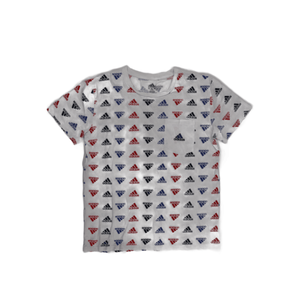 Adidas White Multicolour Logo Print T-Shirt for Men XL 100% Cotton Casual Crew Neck