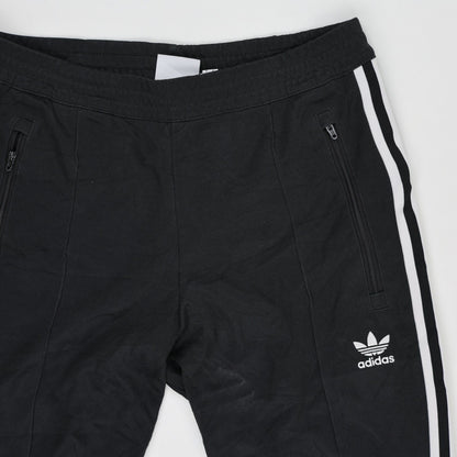 adidas Black Three Stripe Track Pants Men's Large 88cm Waist 77cm Inseam Polyester