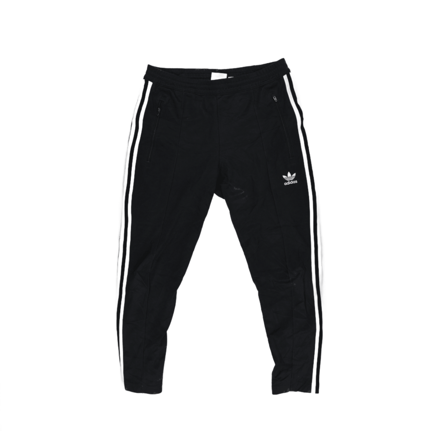 adidas Black Three Stripe Track Pants Men's Large 88cm Waist 77cm Inseam Polyester