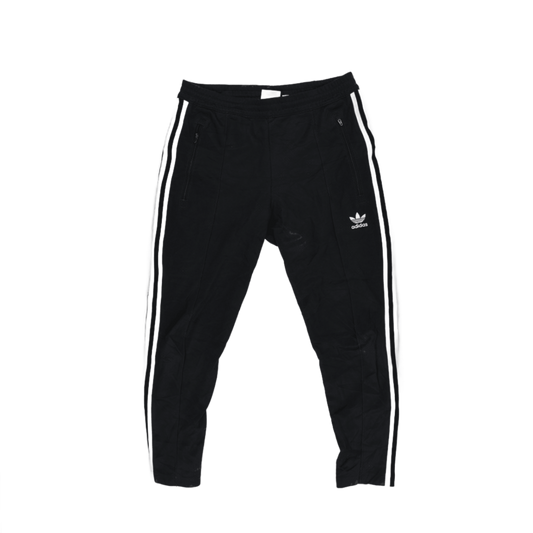 adidas Black Three Stripe Track Pants Men's Large 88cm Waist 77cm Inseam Polyester