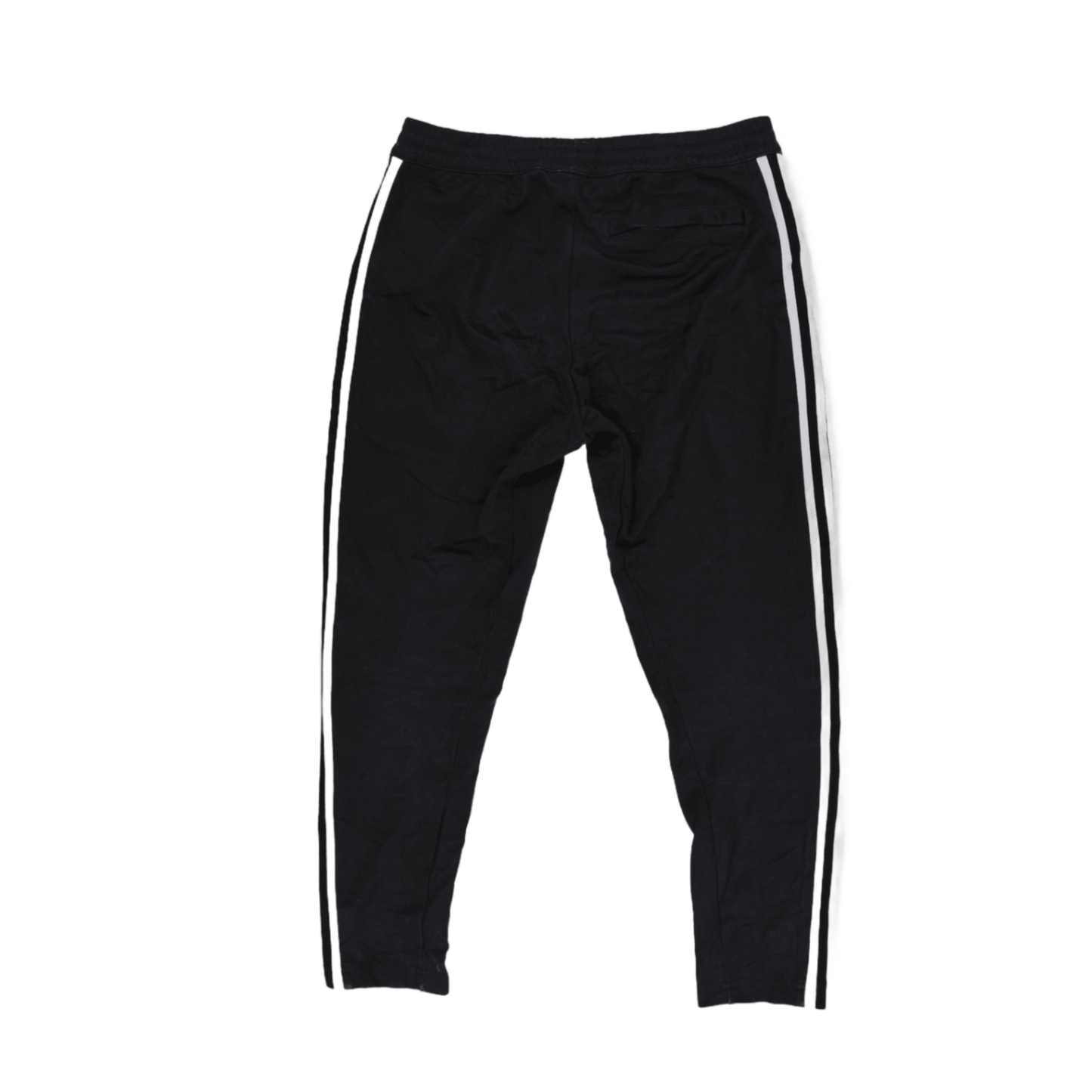 adidas Black Three Stripe Track Pants Men's Large 88cm Waist 77cm Inseam Polyester