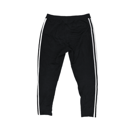adidas Black Three Stripe Track Pants Men's Large 88cm Waist 77cm Inseam Polyester