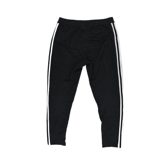 adidas Black Three Stripe Track Pants Men's Large 88cm Waist 77cm Inseam Polyester