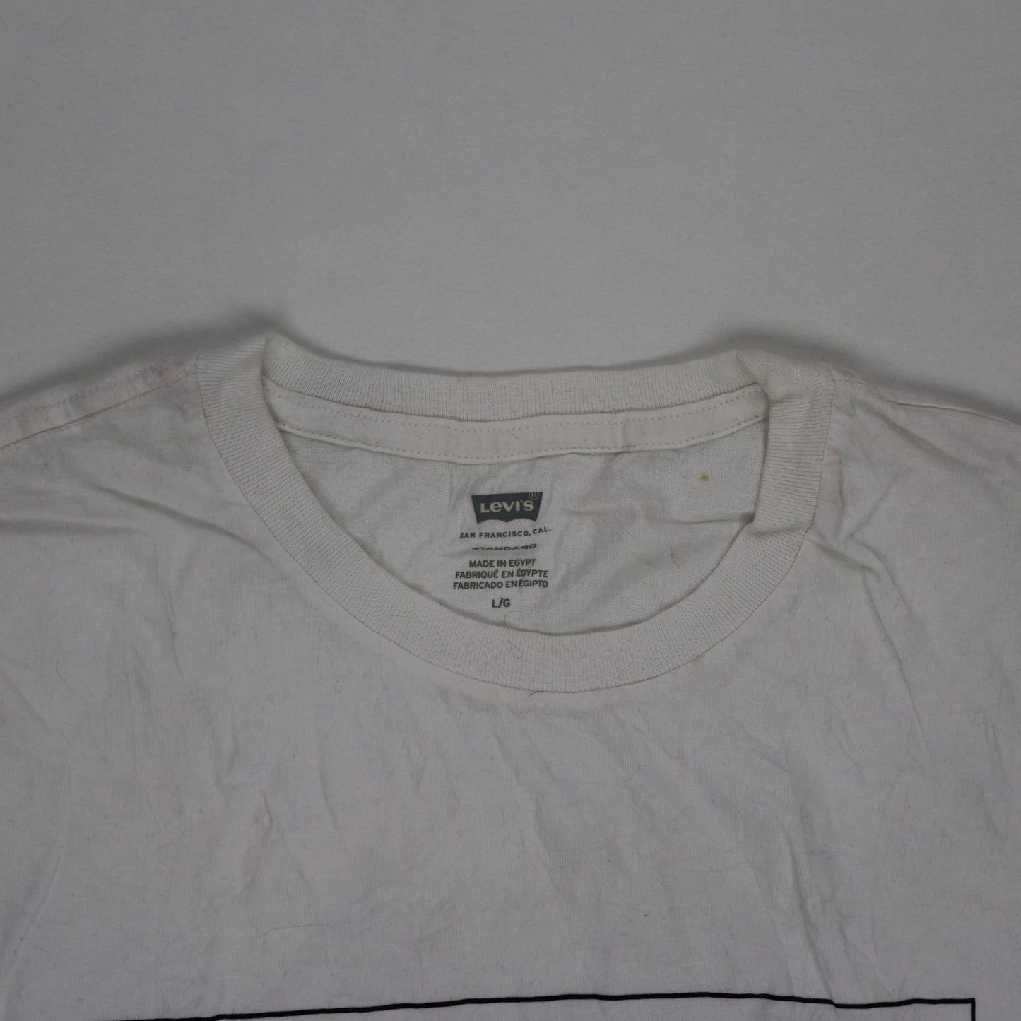 Levi's White Graphic T-Shirt Large Unisex Vintage Cotton Crew Neck