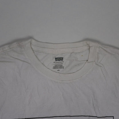 Levi's White Graphic T-Shirt Large Unisex Vintage Cotton Crew Neck