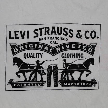Levi's White Graphic T-Shirt Large Unisex Vintage Cotton Crew Neck