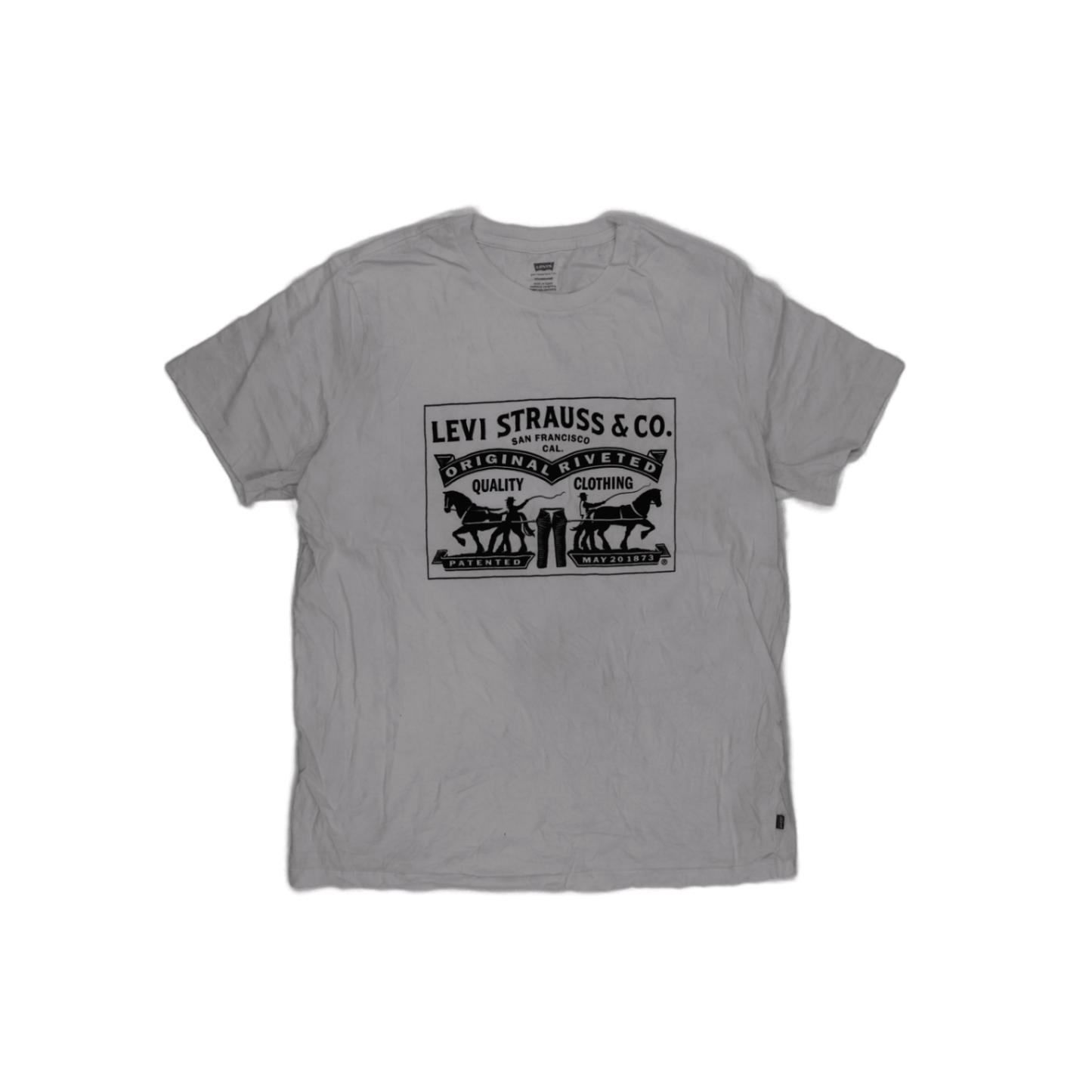 Levi's White Graphic T-Shirt Large Unisex Vintage Cotton Crew Neck