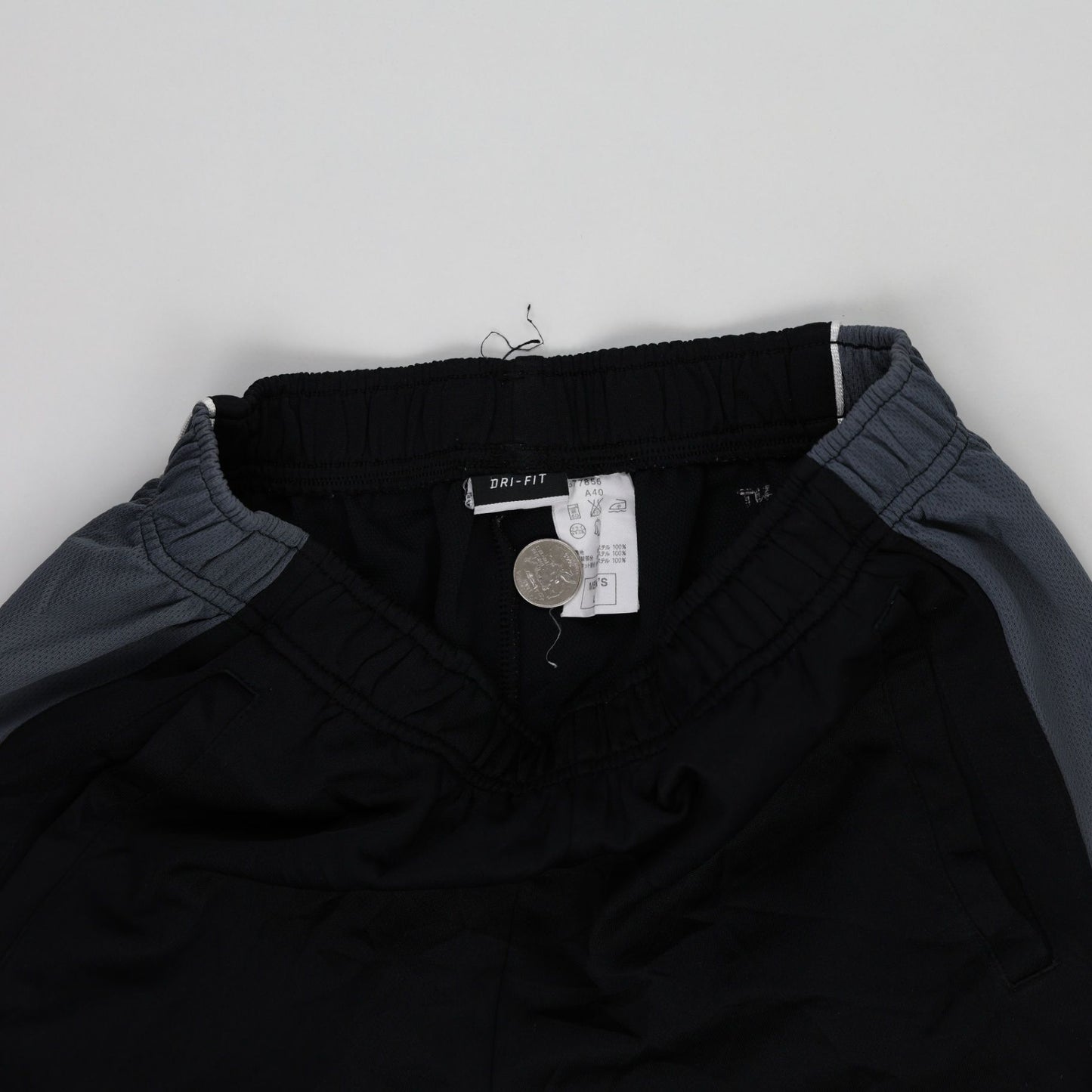 Nike Dri-FIT Black Grey Athletic Track Trousers Size L Polyester