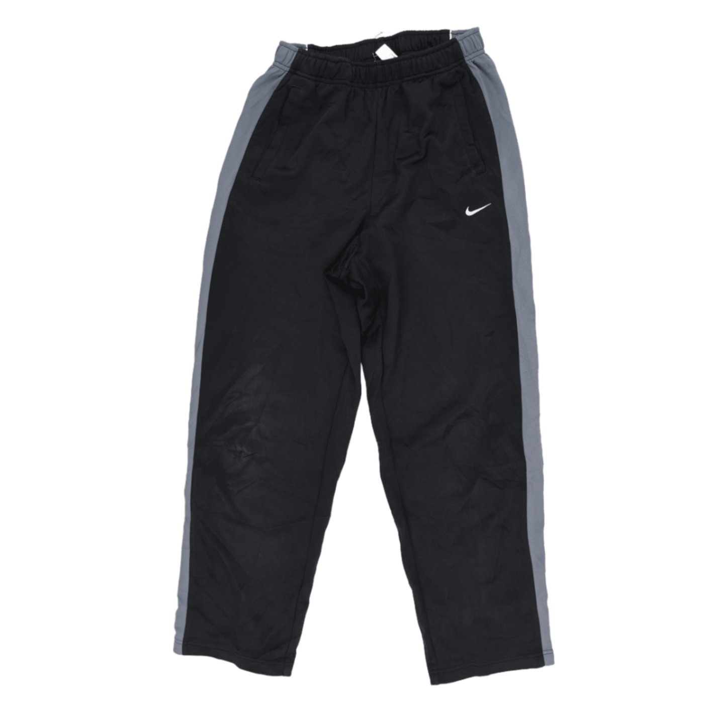 Nike Dri-FIT Black Grey Athletic Track Trousers Size L Polyester