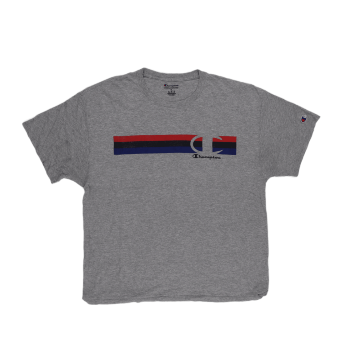 Champion Vintage Grey Cotton T-Shirt XL Crew Neck Casual Men's Clothing