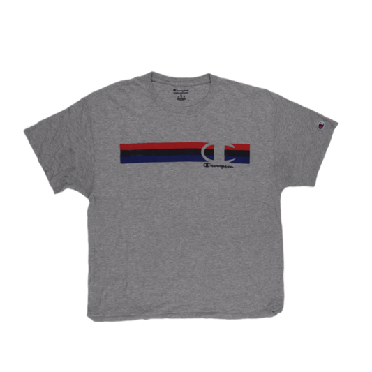 Champion Vintage Grey Cotton T-Shirt XL Crew Neck Casual Men's Clothing