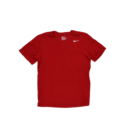Nike Red Dri-Fit Athletic Cut Short Sleeve T-Shirt Men Medium Polyester Blend