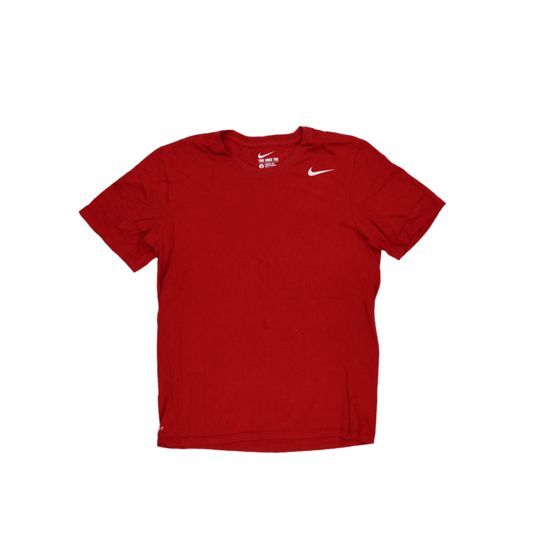 Nike Red Dri-Fit Athletic Cut Short Sleeve T-Shirt Men Medium Polyester Blend